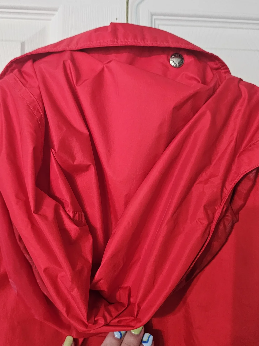 Vintage The North Face Mens Bright Red Shell Jacket with Black Accents